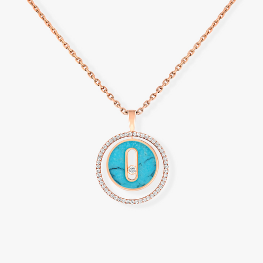[RAFFINE]LUCKY MOVE 1 DIAMOND TURQUOISE PINK GOLD DIAMOND NECKLACE