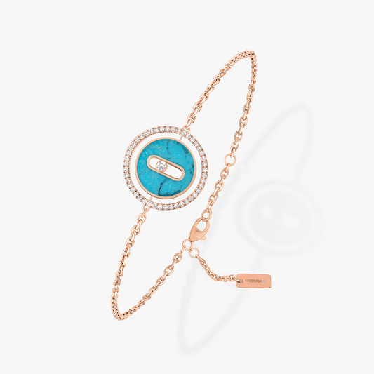 [RAFFINE]LUCKY MOVE TURQUOISE PINK GOLD DIAMOND BRACELET