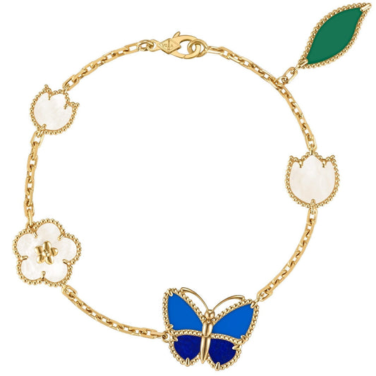 [LUXE]LUCKY SPRING BUTTERFLY 5 MOTIF BRACELET