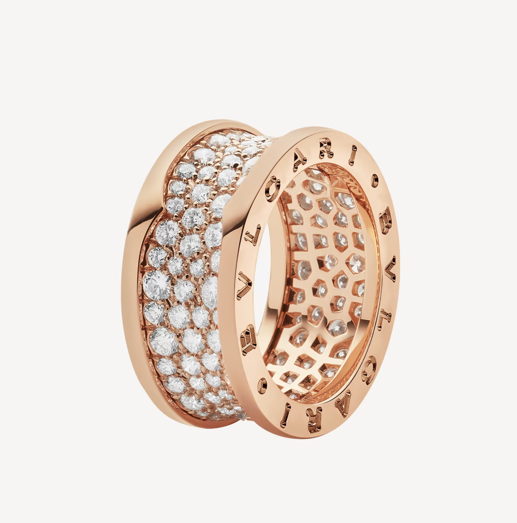 [Raffine]ZÉRO 1 AVEC DIAMANTS PAVÉS SUR L'ANNEAU SPIRALE
