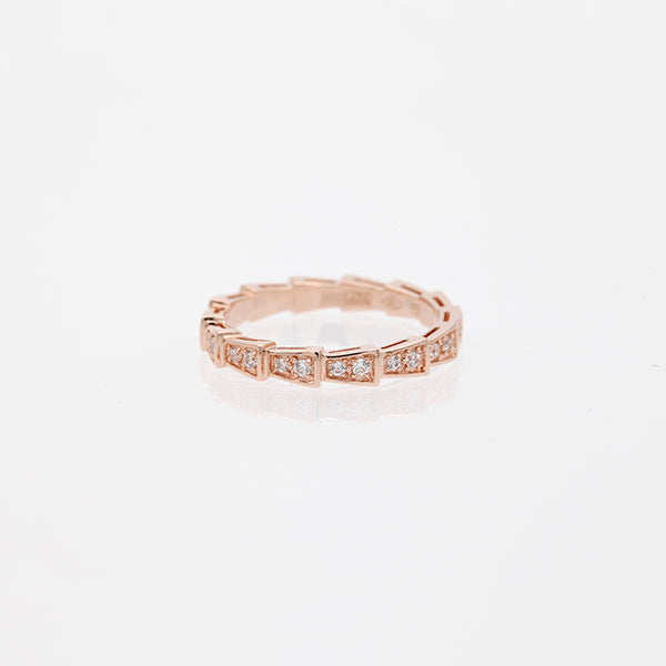 [RAFFINE]ANILLO SERPENTI ORO ROSA CON DIAMANTES PAVÉ 3MM