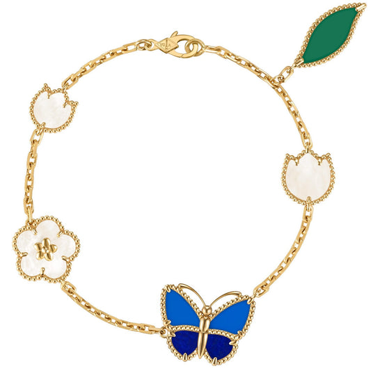 [RAFFINE] LUCKY SPRING SCHMETTERLING ARMBAND MIT 5 MOTIVEN