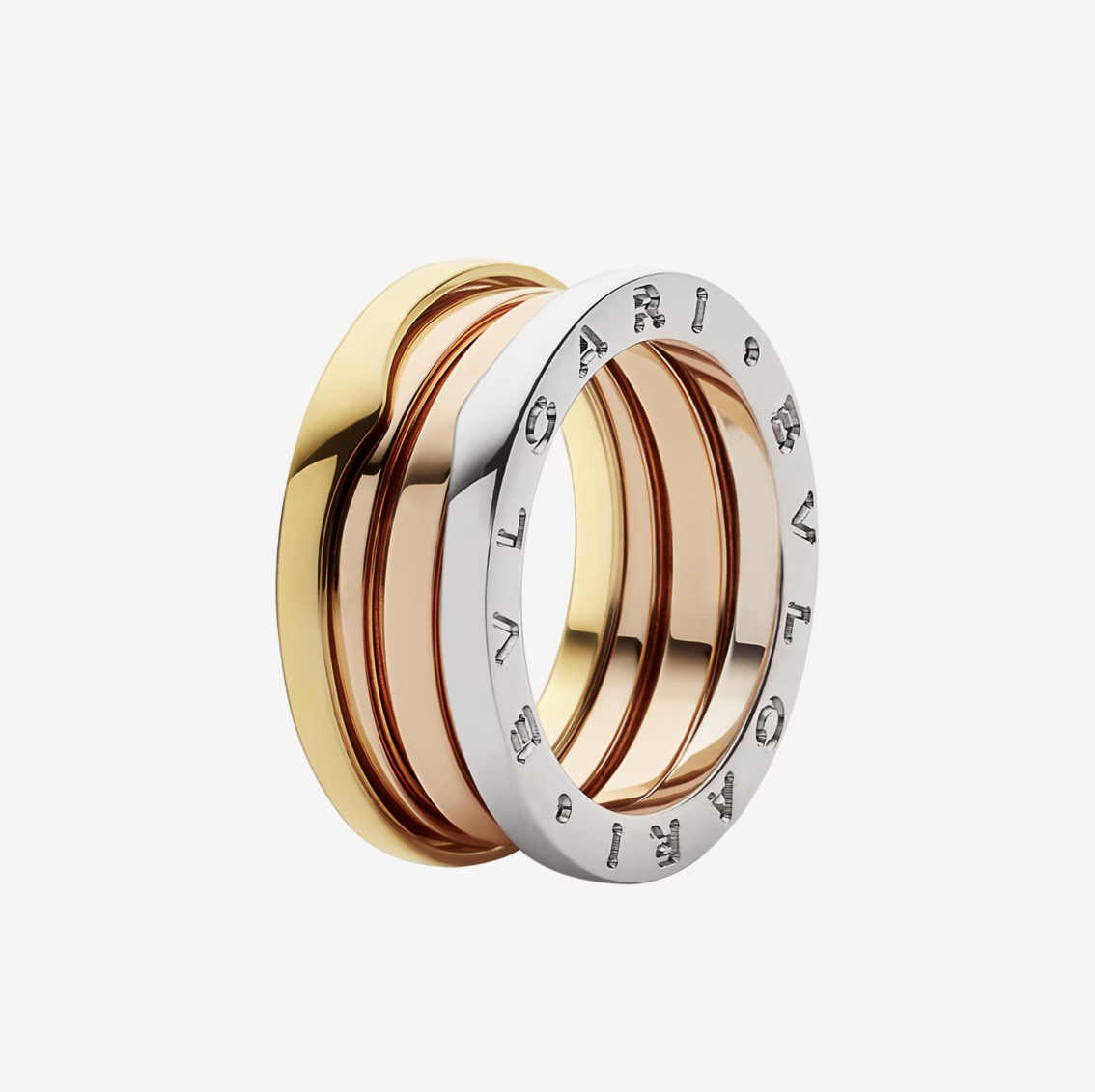 [RAFFINE]ZERO 1 ANILLO DE TRES BANDAS ROSA BLANCO Y AMARILLO