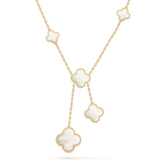 [RAFFINE]CLOVER MOTHER OF PEARL NECKLACE 6 MOTIF