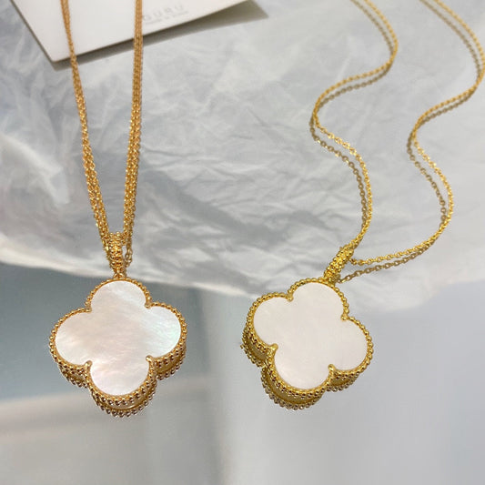 [RAFFINE]CLOVER 25MM MOP LARGE PENDANT NECKLACE