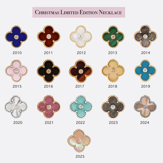 [LUXE]CLOVER 15MM CHRISTMAS LIMITED EDITION SINGLE FLOWER NECKLACE