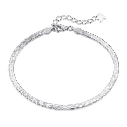 [RAFFINE]Collar de cadena de hueso de serpiente plano con cuchillas
