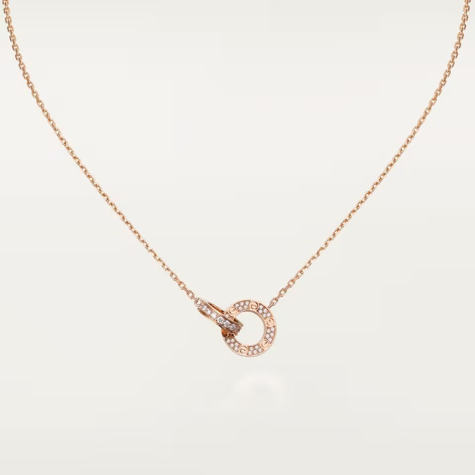 [Raffine]LOVE  FULL DIAMOND PENDANT NECKLACE