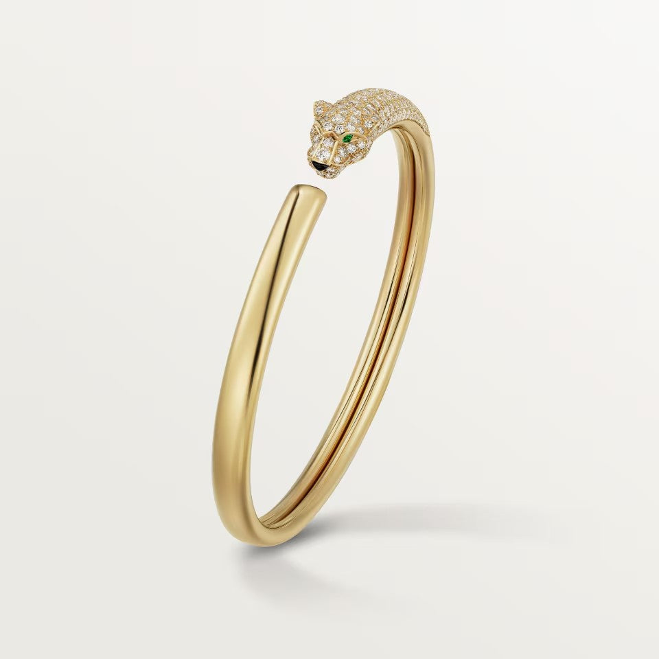 [Raffine]PANTHERE HALF DIAMOND OPEN BRACELET