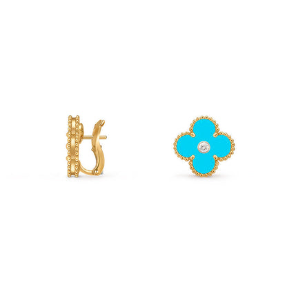 [LUXE]CLOVER 15MM MOP DIAMOND EARRINGS COLLECTION