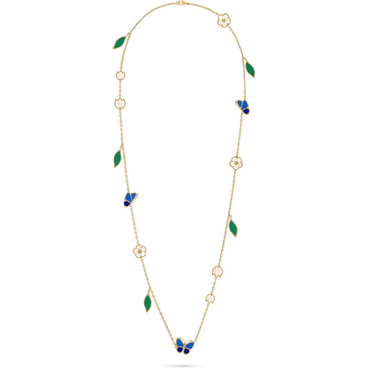 [RAFFINE]LUCKY SPRING SCHMETTERLING 15 BLUMEN-HALSKETTE