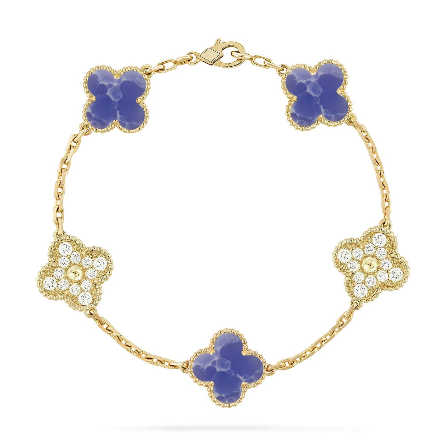 [RAFFINE]CLOVER 5 MOTIF BLUE VEINS BRACELET COLLECTION