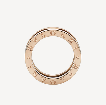 [RAFFINE]ZERO 1 ANILLO DE DOS BANDAS Y CERÁMICA NEGRA EN ORO ROSA