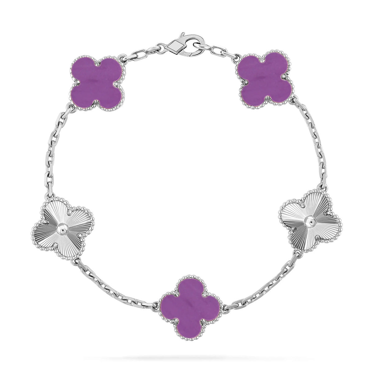 [RAFFINE] CLOVER 5 MOTIF VIOLET BRACELET COLLECTION