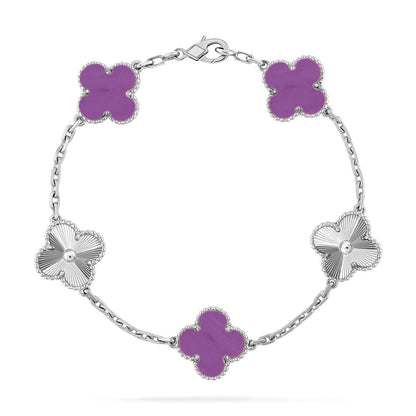 [RAFFINE] CLOVER 5 MOTIF VIOLET BRACELET COLLECTION