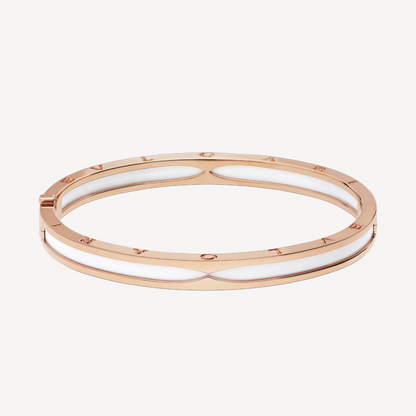 [RAFFINE]ZERO 1 PINK GOLD WITH WHITE CERAMIC BRACELET