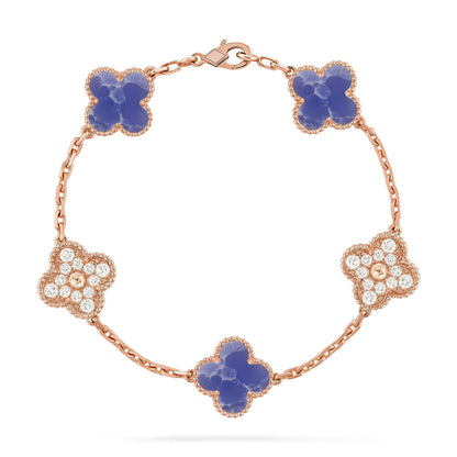 [RAFFINE]CLOVER 5 MOTIF BLUE VEINS BRACELET COLLECTION