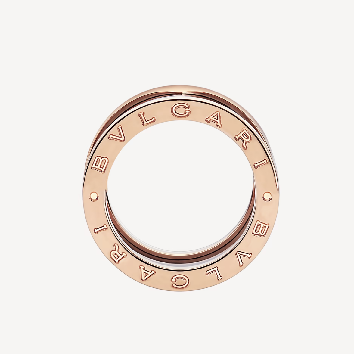 [RAFFINE]ZERO 1 ANILLO DE ORO ROSA CON CUATRO BANDAS Y ESPIRAL DE CERÁMICA NEGRA