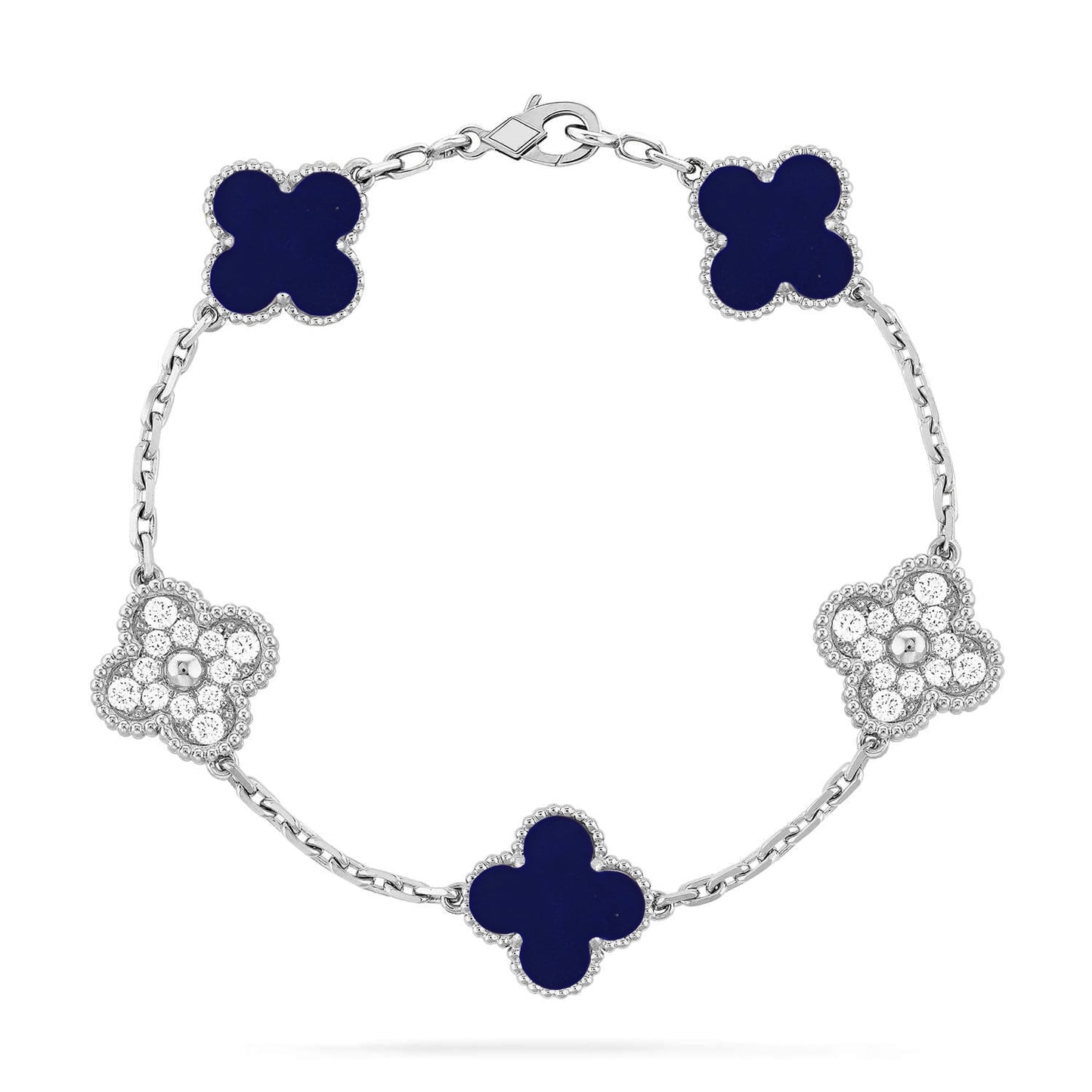 [RAFFINE]CLOVER 5 MOTIF LAPIS LAZULI BRACELET COLLECTION
