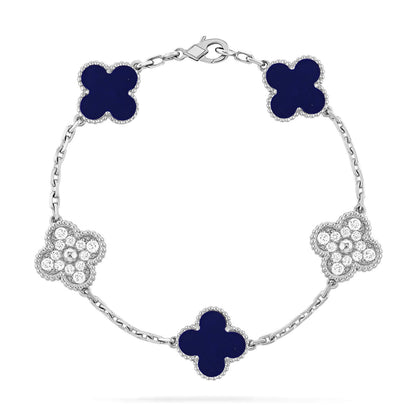 [RAFFINE]CLOVER 5 MOTIF LAPIS LAZULI BRACELET COLLECTION
