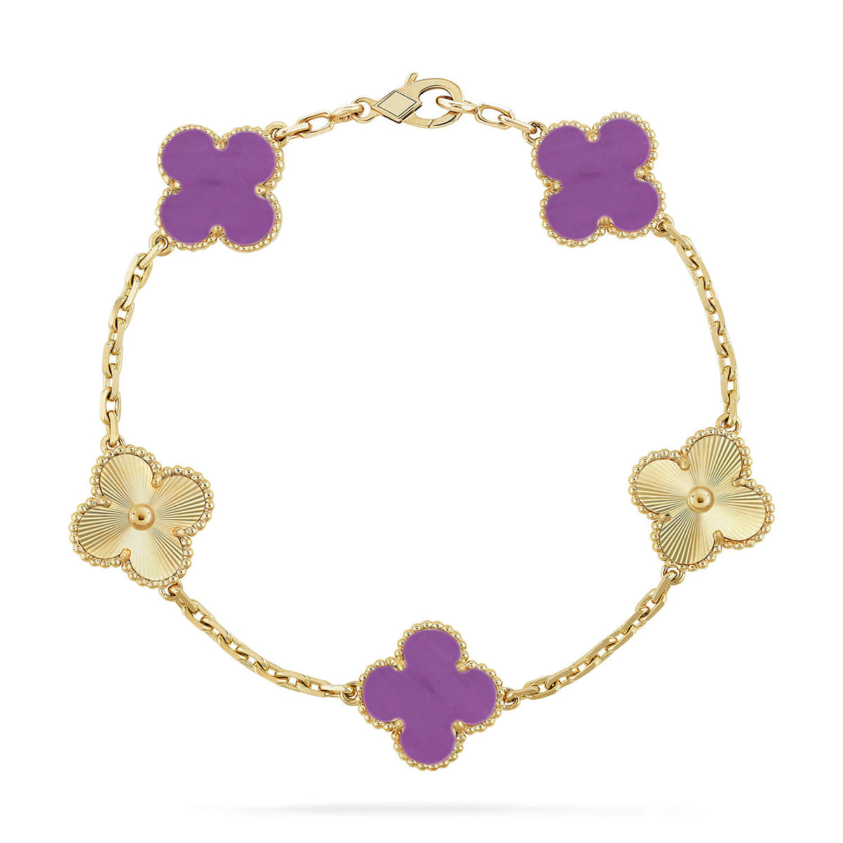[RAFFINE] CLOVER 5 MOTIF VIOLET BRACELET COLLECTION