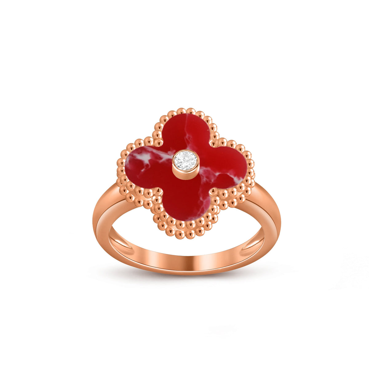 [LUXE]CLOVER DIAMOND RING ROSE GOLD COLLECTION
