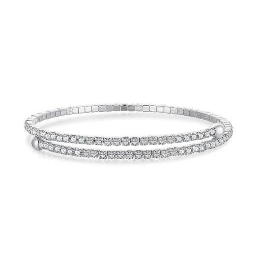 [RAFFINE]Pulsera de moda redonda con hilera de diamantes