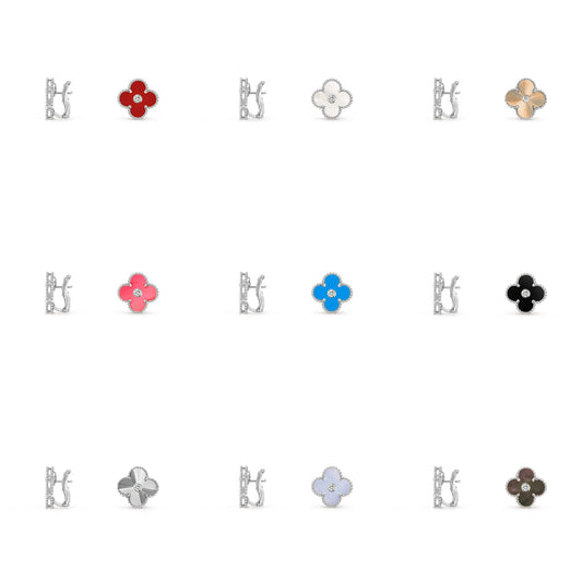 [LUXE]CLOVER SILVER 15MM MOP DIAMOND EARRINGS COLLECTION