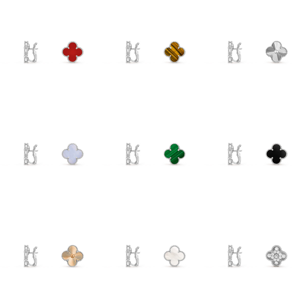 [LUXE]CLOVER SILVER 15MM MOP EARRINGS COLLECTION