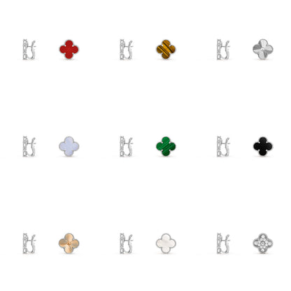 [LUXE]CLOVER SILVER 15MM MOP EARRINGS COLLECTION