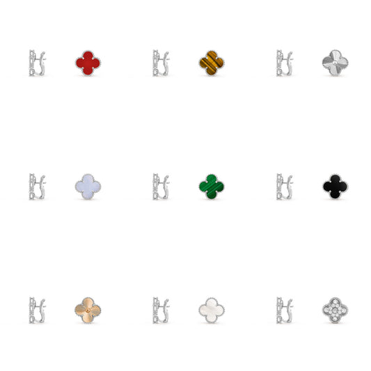 [LUXE]CLOVER SILVER 15MM MOP EARRINGS COLLECTION