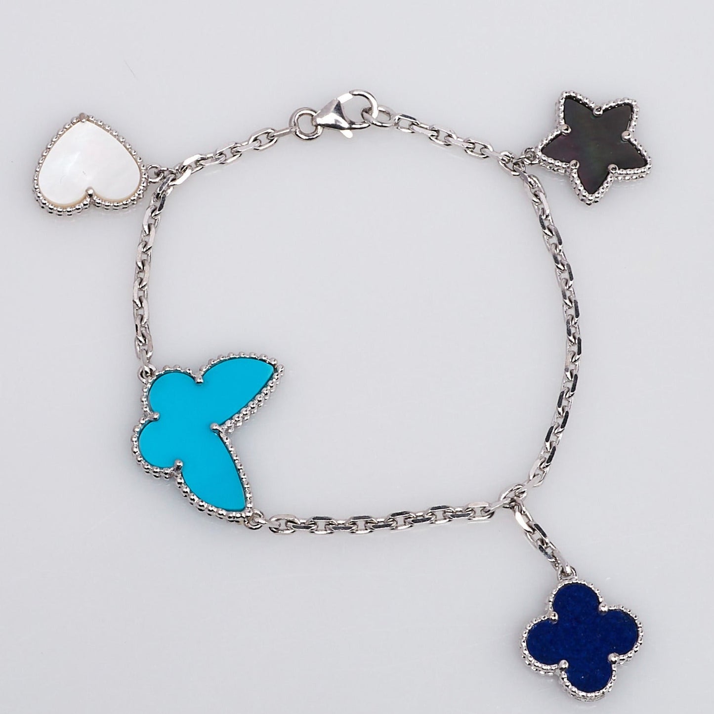[RAFFINE]LUCKY SPRING SILVER BRACELET 4 MOTIF
