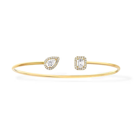 [RAFFINE]JONC FLEX MY TWIN TOI & MOI SILVER DIAMOND BRACELET