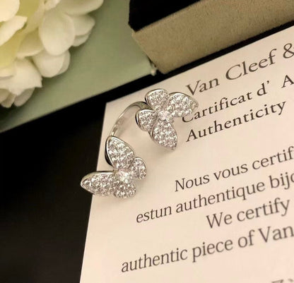 [RAFFINE]TWIN SILVER BUTTERFLY DIAMOND RING