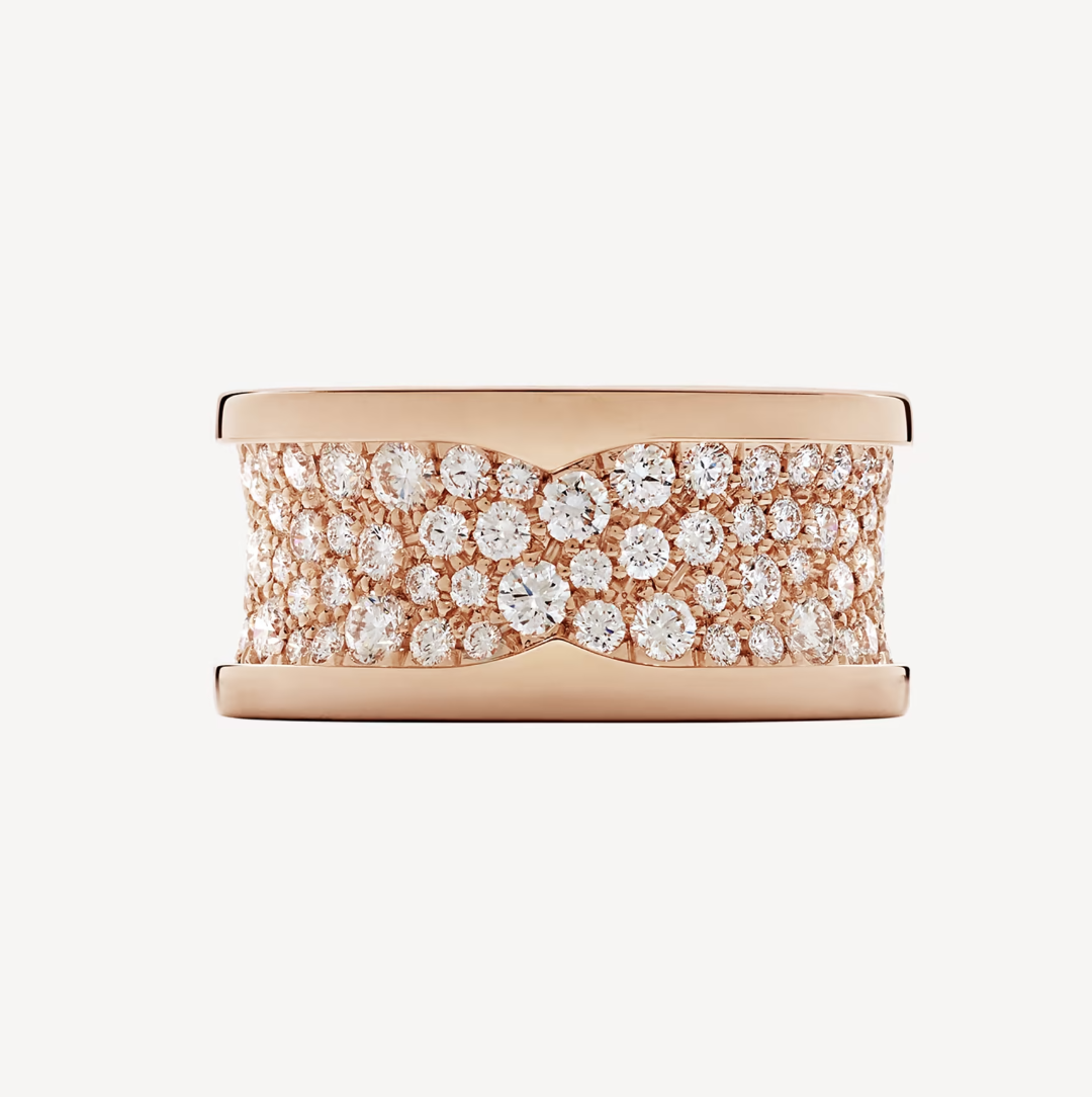 [Raffine]ZÉRO 1 AVEC DIAMANTS PAVÉS SUR L'ANNEAU SPIRALE