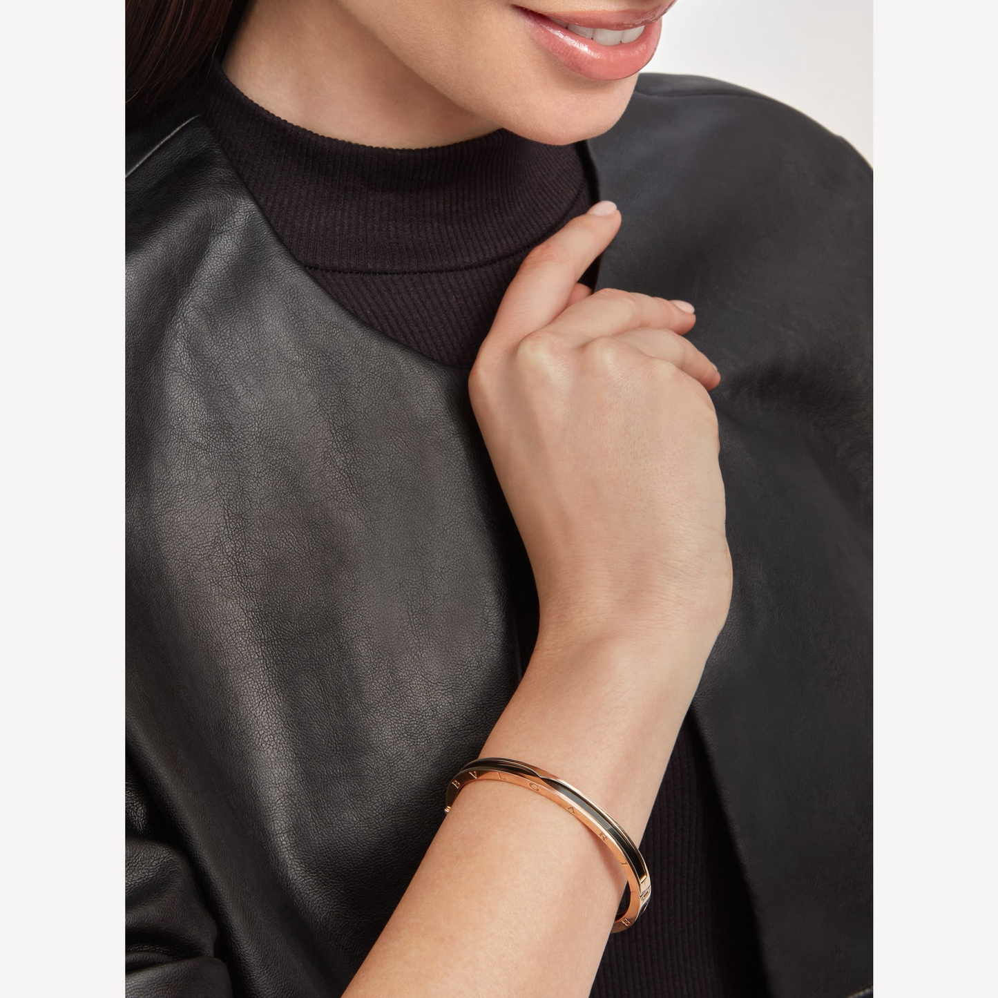 [RAFFINE]ZERO 1 PINK GOLD WITH BLACK CERAMIC BRACELET