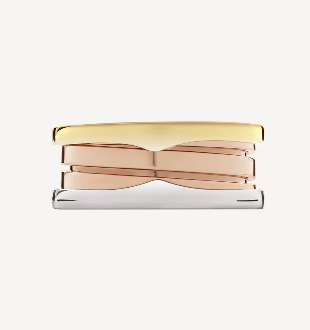 [RAFFINE]ZERO 1 ANILLO DE TRES BANDAS ROSA BLANCO Y AMARILLO