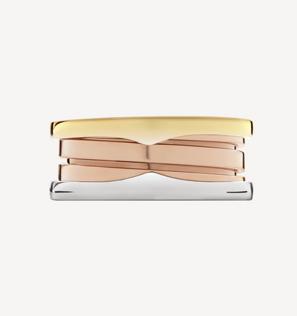 [RAFFINE]ZERO 1 ANILLO DE TRES BANDAS ROSA BLANCO Y AMARILLO