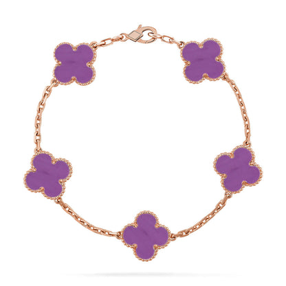 [RAFFINE] CLOVER 5 MOTIF VIOLET BRACELET COLLECTION