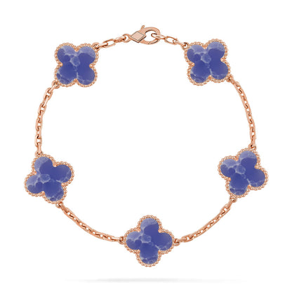[RAFFINE]CLOVER 5 MOTIF BLUE VEINS BRACELET COLLECTION