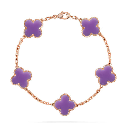 [RAFFINE]CLOVER 5 MOTIF LIGHT PURPLE BRACELET COLLECTION