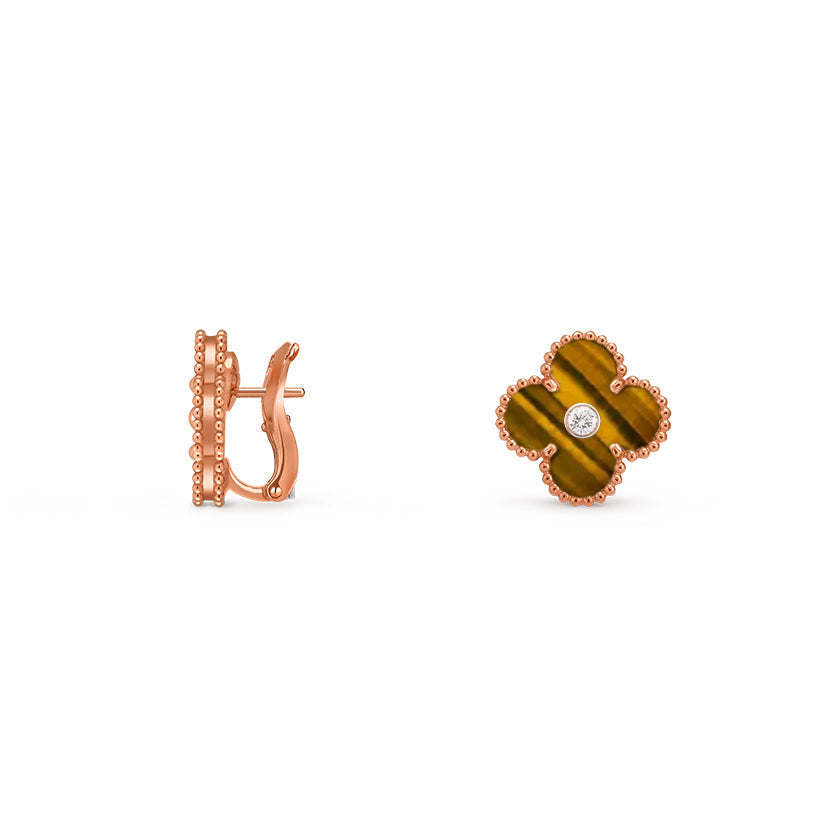 [LUXE]CLOVER 15MM MOP DIAMOND EARRINGS COLLECTION