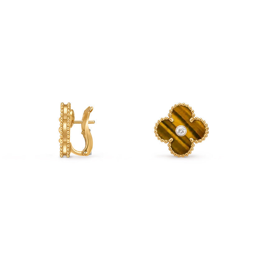 [LUXE]CLOVER 15MM MOP DIAMOND EARRINGS COLLECTION
