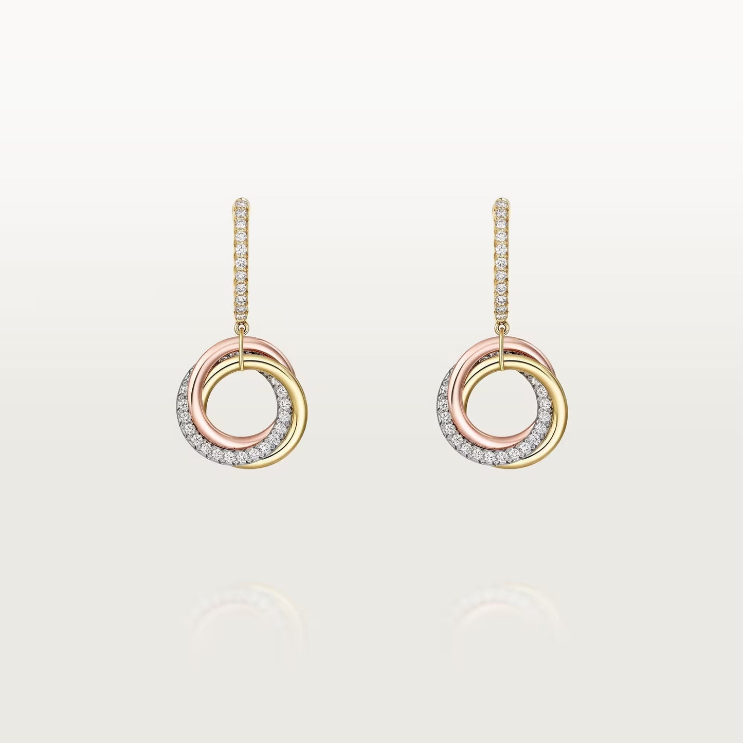 [Raffine]TRINITY HALF DIAMOND  EARRINGS