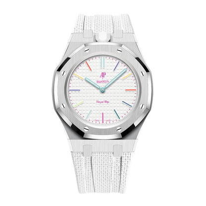 Steel Case & Fluoroelastomer Strap Full‑wrap Embedded Watch Band