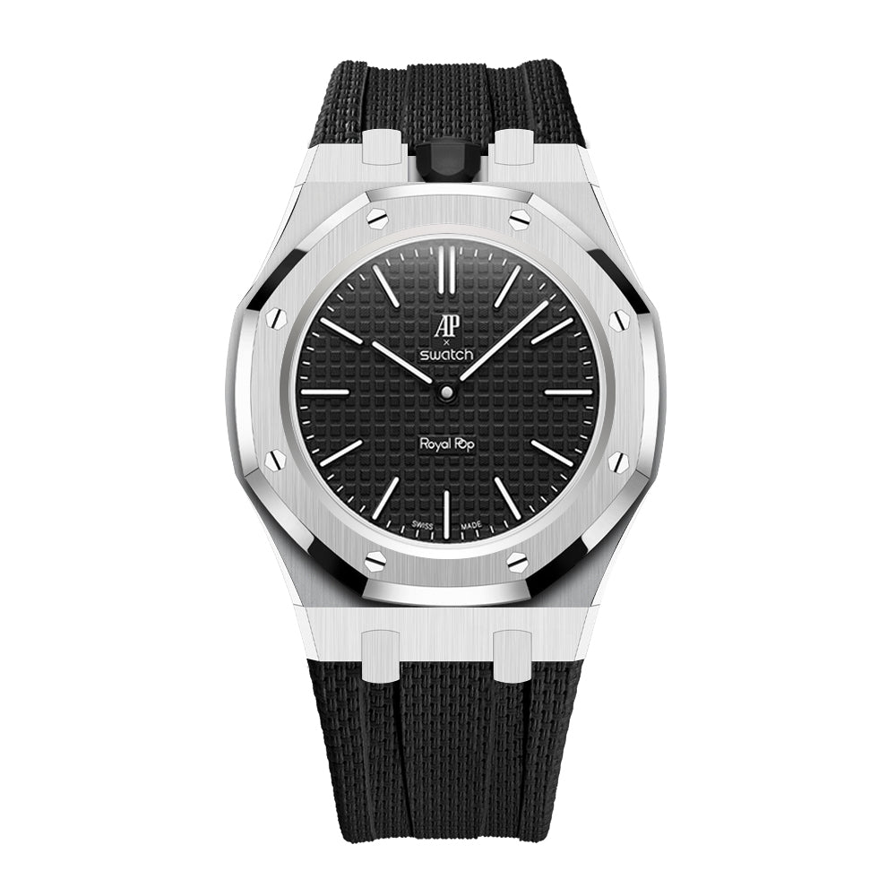 Steel Case & Fluoroelastomer Strap Full‑wrap Embedded Watch Band