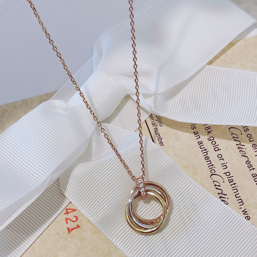 [RAFFINE]COLLAR TRINITY ORO DIAMANTES