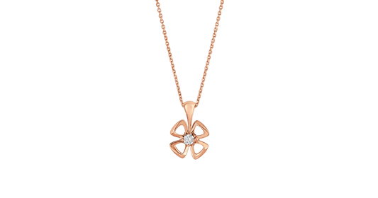 [RAFFINE] COLLAR FIOREVER CON CENTRO DE DIAMANTES
