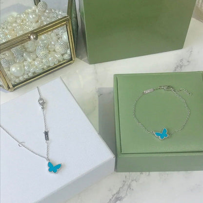 [RAFFINE]PULSERA MARIPOSA TURQUESA PLATA