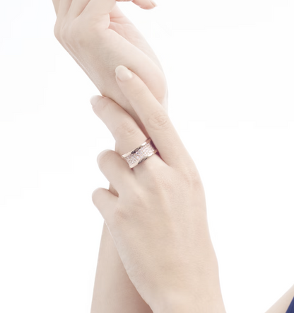[Raffine]ZÉRO 1 AVEC DIAMANTS PAVÉS SUR L'ANNEAU SPIRALE